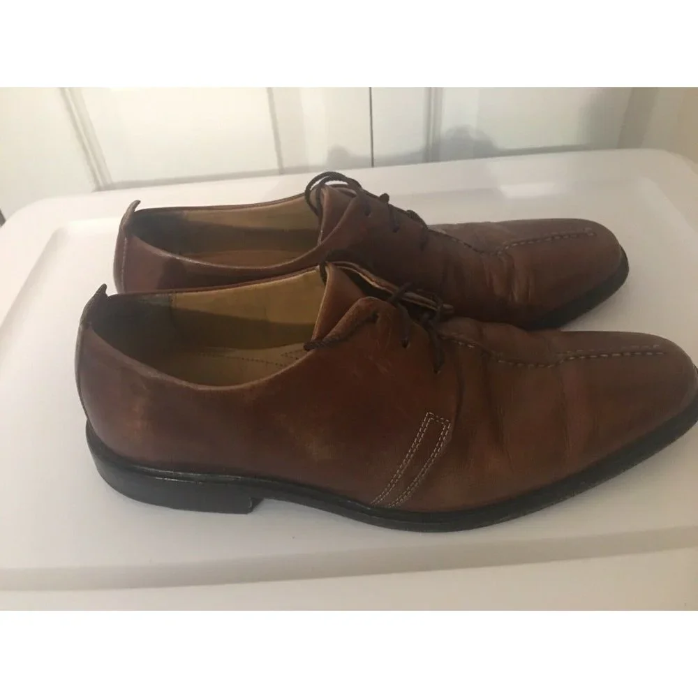 COLE HAAN Beckett Center Seam Cognac Lace Up Mens Dress Shoes Oxfords 10M C06400